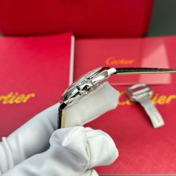 Đồng Hồ Cartier Ballon Bleu Replica 11 Nữ Mặt Trắng Dây Da Nhà Máy AF 33mm (2)