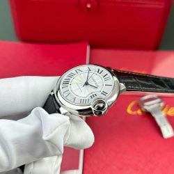 Đồng Hồ Cartier Ballon Bleu Replica 11 Nữ Mặt Trắng Dây Da Nhà Máy AF 33mm (2)