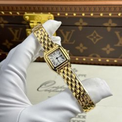 Đồng Hồ Cartier Panthere Chế Tác Mặt Trắng Máy Pin Thụy Sỹ Xưởng BV 23x30mm (2)