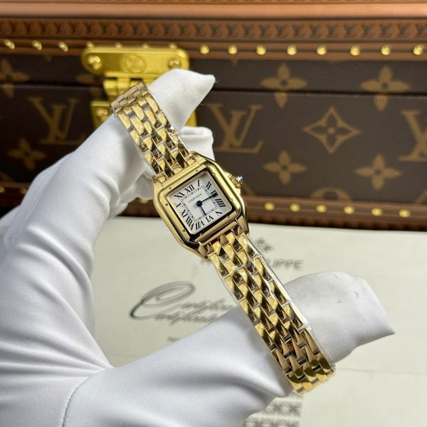 Đồng Hồ Cartier Panthere Chế Tác Mặt Trắng Máy Pin Thụy Sỹ Xưởng BV 23x30mm (2)
