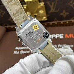 Đồng Hồ Cartier Replica 11 Santos Dumont Large Model Mặt Trắng Dây Da 43.5x31 (2)