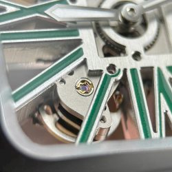 Đồng Hồ Cartier Santos Replica 11 Mặt Lộ Cơ Cọc Số Màu Xanh Lá Cây 39 (2)