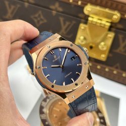 Đồng Hồ Hublot Classic Fusion King Gold Chế Tác Mặt Xanh Dương Máy Cơ Thụy Sỹ Xưởng JJZ 42mm (2)