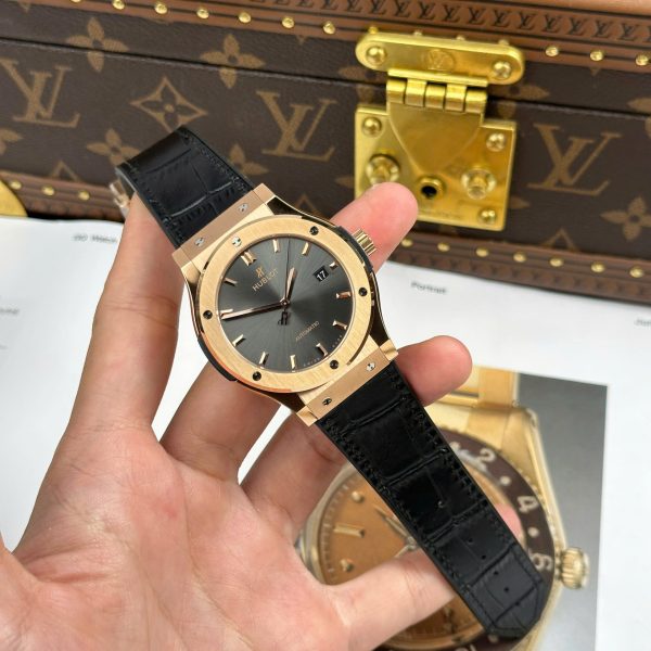 Đồng Hồ Hublot Classic Fusion King Gold Rep 11 Mặt Xám Máy Cơ Thụy Sỹ Xưởng JJZ 42mm (2)