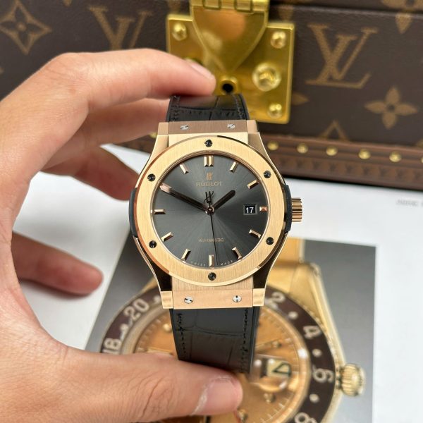 Đồng Hồ Hublot Classic Fusion King Gold Rep 11 Mặt Xám Máy Cơ Thụy Sỹ Xưởng JJZ 42mm (2)