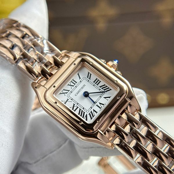 Đồng Hồ Nữ Cartier Panthere Replica 11 Mặt Trắng Máy Pin Thụy Sỹ Xưởng BV 23x30mm (2)