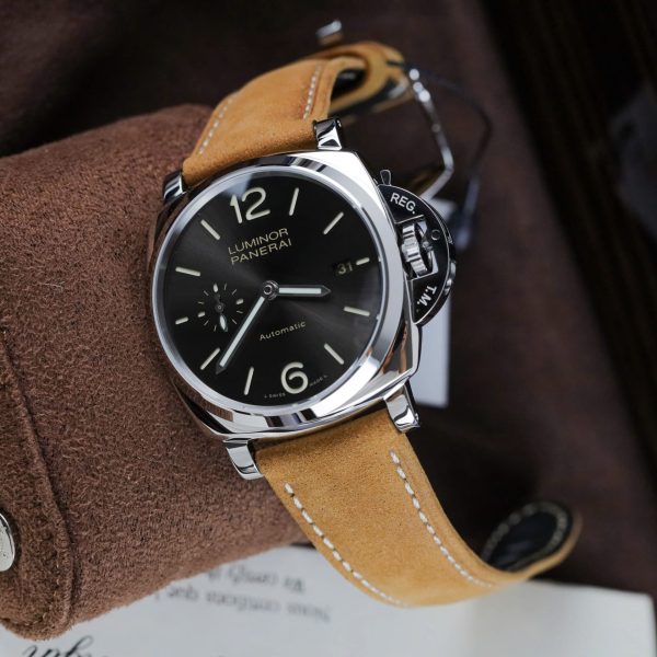 Đồng Hồ Panerai Luminor PAM904 Rep 11 Mặt Đen Dây Da Nâu Xưởng VS 42mm (2)