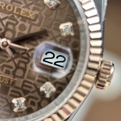 Đồng Hồ Rolex DateJust Chế Tác 11 Mặt Nâu Họa Tiết Vi Tinh Dây Jubilee Xưởng AR 36mm (2)