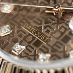 Đồng Hồ Rolex DateJust Chế Tác 11 Mặt Nâu Họa Tiết Vi Tinh Dây Jubilee Xưởng AR 36mm (2)
