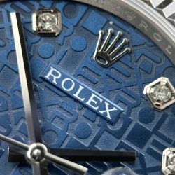 Đồng Hồ Rolex DateJust Chế Tác Mặt Xanh Blue Họa Tiết Vi Tinh Nhà Máy AR 36mm (2)