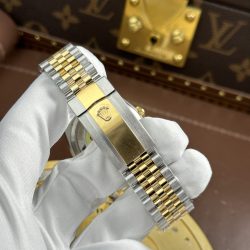 Đồng Hồ Rolex DateJust Rep Cao Cấp Mặt Vàng Họa Tiết Vi Tinh Dây Jubilee Xưởng AR 36mm (2)