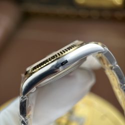 Đồng Hồ Rolex DateJust Replica 11 Mặt Vàng Họa Tiết Vi Tinh Dây Oyster Xưởng AR 36mm (2)