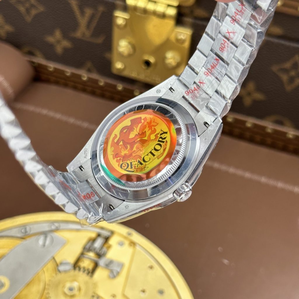Đồng Hồ Rolex Day-Date Replica 11 Mặt Xám Cọc Số Dạ Quang Nặng 186 Grams Xưởng QF 40mm (2)