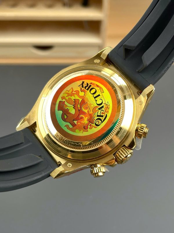 Đồng Hồ Rolex Daytona 116518 Replica 11 Mặt Vàng Champagne Dây Oysterflex Nhà Máy QF 40mm (2)