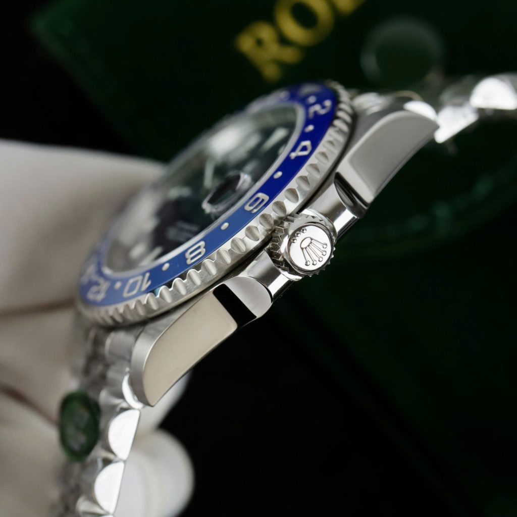 Đồng Hồ Rolex GMT-Master II Chế Tác Mặt Đen Viền Gốm Xanh Dây Jubilee Xưởng AR 40mm (2)