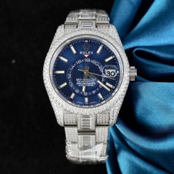 Đồng Hồ Rolex Sky-Dweller 336934 Mặt Xanh Dương Chế Tác Đính Full Đá Máy Cơ Tự Động 42mm (2)