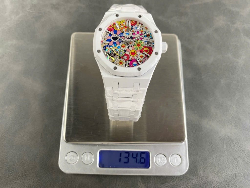 Đồng Hồ Audemars Piguet 15500 Sunflower Replica 11 Vỏ Gốm Trắng Máy Cơ Thụy Sỹ Nhà Máy APS 41mm (2)