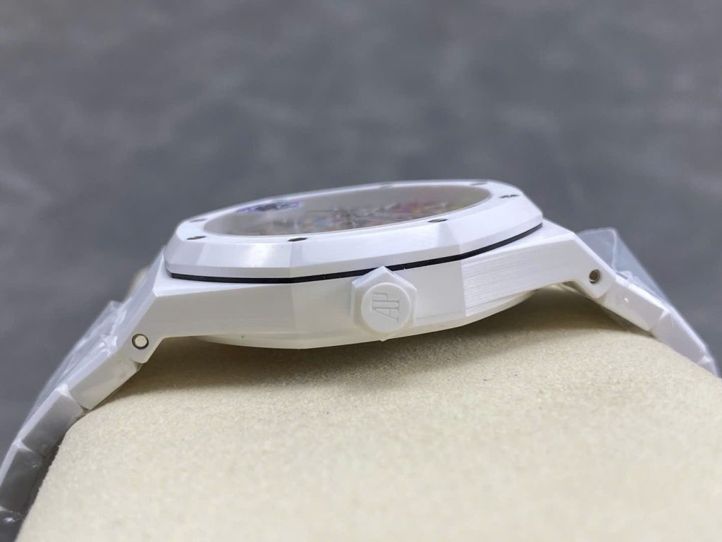 Đồng Hồ Audemars Piguet 15500 Sunflower Replica 11 Vỏ Gốm Trắng Máy Cơ Thụy Sỹ Nhà Máy APS 41mm (2)