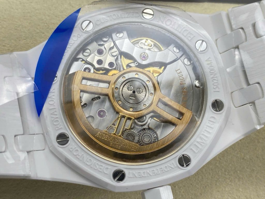 Đồng Hồ Audemars Piguet 15500 Sunflower Replica 11 Vỏ Gốm Trắng Máy Cơ Thụy Sỹ Nhà Máy APS 41mm (2)