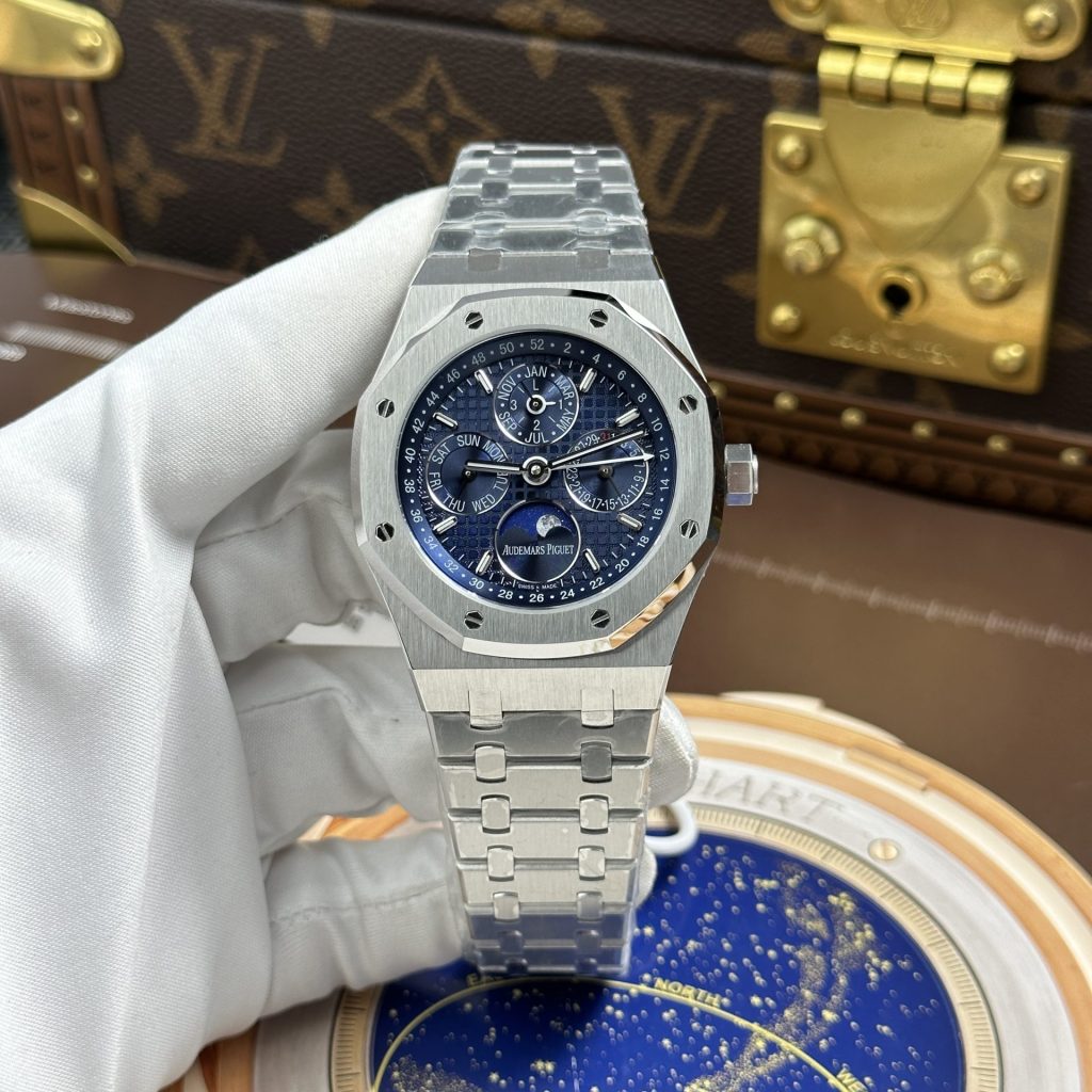 Đồng Hồ Audemars Piguet Chế Tác Royal Oak Perpetual Calendar 26574ST Mặt Xanh Dương 41mm (2)