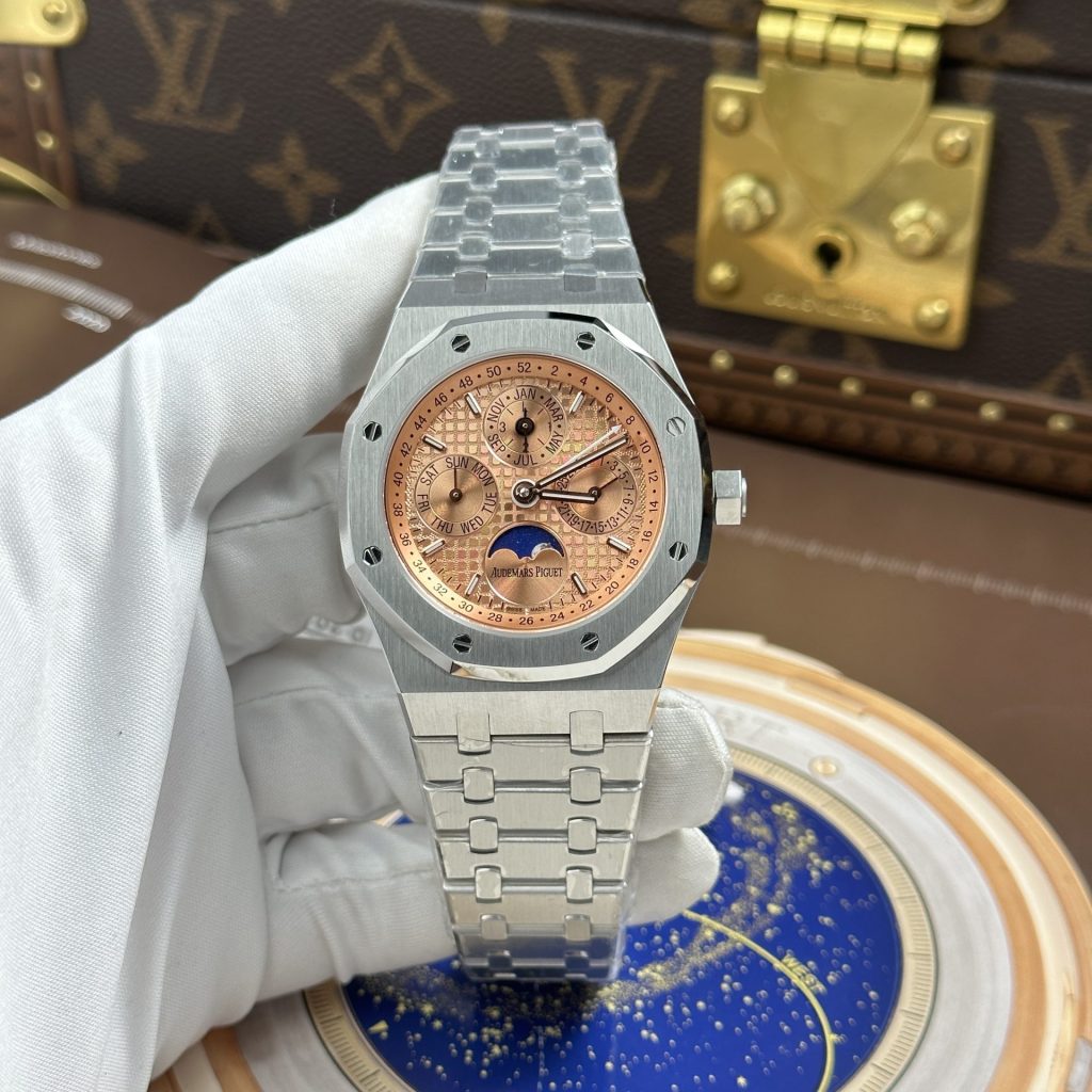Đồng Hồ Audemars Piguet Rep 11 Royal Oak Perpetual Calendar 26615TI Mặt Cá Hồi 41mm (2)