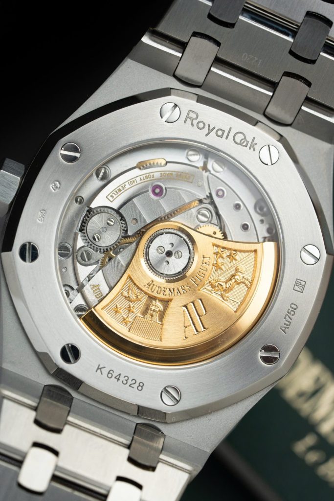 Đồng Hồ Audemars Piguet Rep Cao Cấp Royal Oak Frosted Gold 15454BC Mặt Đen Xưởng APS 37mm (2)