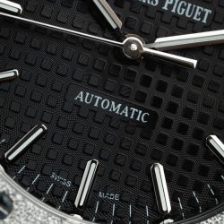 Đồng Hồ Audemars Piguet Rep Cao Cấp Royal Oak Frosted Gold 15454BC Mặt Đen Xưởng APS 37mm (2)