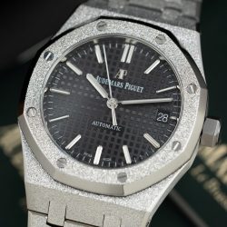 Đồng Hồ Audemars Piguet Rep Cao Cấp Royal Oak Frosted Gold 15454BC Mặt Đen Xưởng APS 37mm (2)