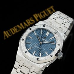 Đồng Hồ Audemars Piguet Replica 11 Royal Oak Frosted Gold 15454BC Mặt Xanh Dương Xưởng APS 37mm (2)