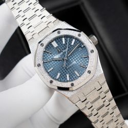 Đồng Hồ Audemars Piguet Replica 11 Royal Oak Frosted Gold 15454BC Mặt Xanh Dương Xưởng APS 37mm (2)