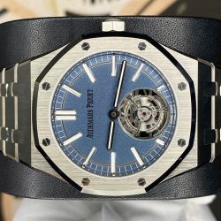 Đồng Hồ Audemars Piguet Replica 11 Royal Oak Selfwinding Flying Tourbillon 26730TI Mặt Xanh Phun Cát 41mm (2)