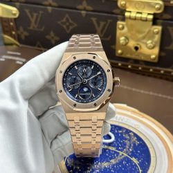 Đồng Hồ Audemars Piguet Royal Oak Perpetual Calendar 26574OR Chế Tác Mặt Xanh Lam Hoạ Tiết Grande Tapisserie 41mm (2)