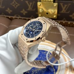 Đồng Hồ Audemars Piguet Royal Oak Perpetual Calendar 26574OR Chế Tác Mặt Xanh Lam Hoạ Tiết Grande Tapisserie 41mm (2)
