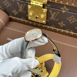 Đồng Hồ Cartier Ballon Blanc Rep 11 Nữ Mặt Xám Viền Đính Đá Nhà Máy AF 30mm (2)