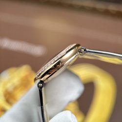 Đồng Hồ Cartier Ballon Blanc Rep 11 Nữ Mặt Xám Viền Đính Đá Nhà Máy AF 30mm (2)