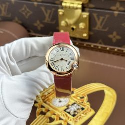 Đồng Hồ Cartier Ballon Blanc Replica 11 Nữ Máy Pin Dây Da Nhà Máy AF 30mm (2)