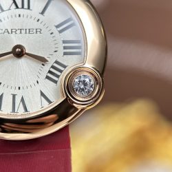 Đồng Hồ Cartier Ballon Blanc Replica 11 Nữ Máy Pin Dây Da Nhà Máy AF 30mm (2)