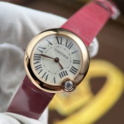 Đồng Hồ Cartier Ballon Blanc Replica 11 Nữ Máy Pin Dây Da Nhà Máy AF 30mm (2)