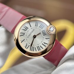 Đồng Hồ Cartier Ballon Blanc Replica 11 Nữ Máy Pin Dây Da Nhà Máy AF 30mm (2)