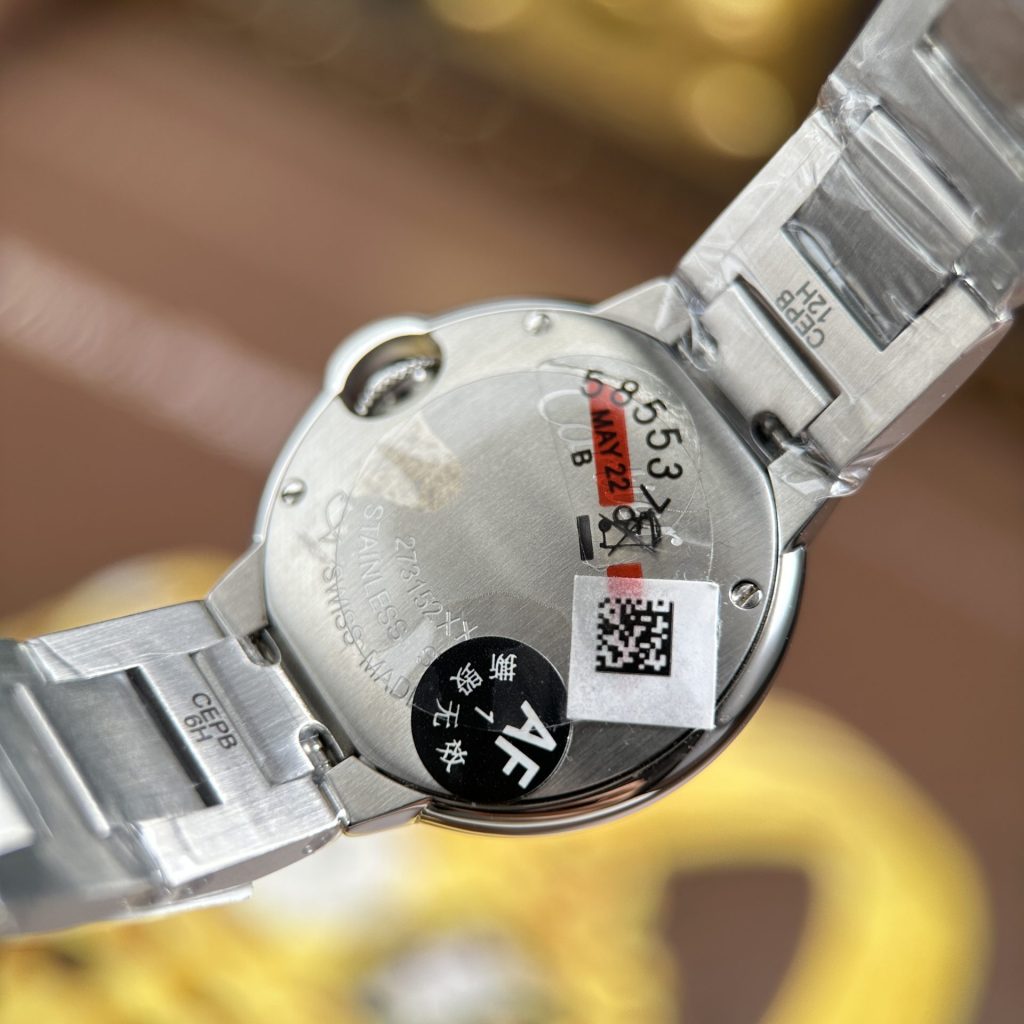 Đồng Hồ Cartier Ballon Bleu W4BB0037 Rep Cao Cấp Mặt Hồng Dây Kim Loại Xưởng AF 33mm (2)