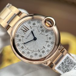 Đồng Hồ Cartier Ballon Bleu WGBB0054 Chế Tác Mạ Vàng Hồng Máy Pin Nhà Máy AF 33mm (2)