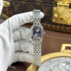 Đồng Hồ Cartier Panthere Small Model Replica 11 Nữ Mặt Xám Máy Pin 23x30mm (2)