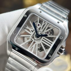 Đồng Hồ Cartier Santos Replica 11 Mặt Lộ Cơ Dây Kim Loại 39 (2)