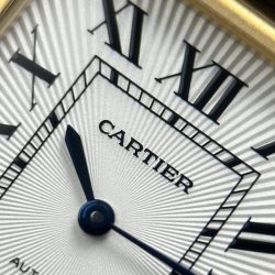 Đồng Hồ Cartier Tank Louis Fake 11 Mặt Trắng Dây Da Màu Xám 27.8×38 (2)