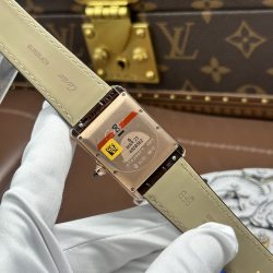 Đồng Hồ Cartier Tank Louis Fake 11 Mặt Trắng Vỏ Mạ Vàng Hồng 27.8x38 (2)