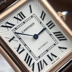 Đồng Hồ Cartier Tank Louis Fake 11 Mặt Trắng Vỏ Mạ Vàng Hồng 27.8x38 (2)