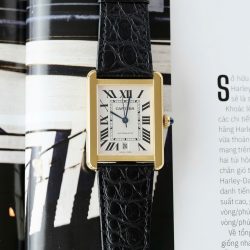 Đồng Hồ Cartier Tank Solo Replica 11 Vỏ Mạ Vàng Mặt Trắng Nhà Máy AF 41mm (2)