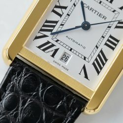 Đồng Hồ Cartier Tank Solo Replica 11 Vỏ Mạ Vàng Mặt Trắng Nhà Máy AF 41mm (2)