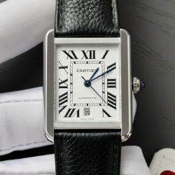 Đồng Hồ Cartier Tank Solo Replica Cao Cấp Mặt Trắng Máy Cơ Tự Động Nhà Máy AF 41mm (2)
