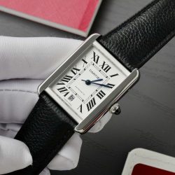 Đồng Hồ Cartier Tank Solo Replica Cao Cấp Mặt Trắng Máy Cơ Tự Động Nhà Máy AF 41mm (2)